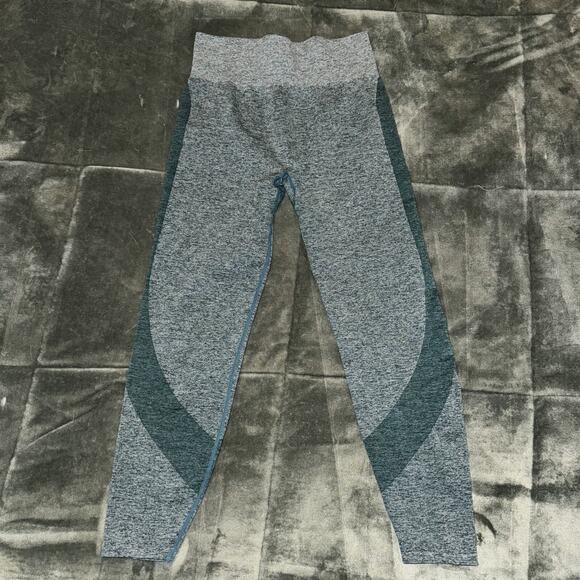 Avia Seamless Leggings Women’s Large Teal Stretch High Waist Activewear Pull On - Picture 1 of 5